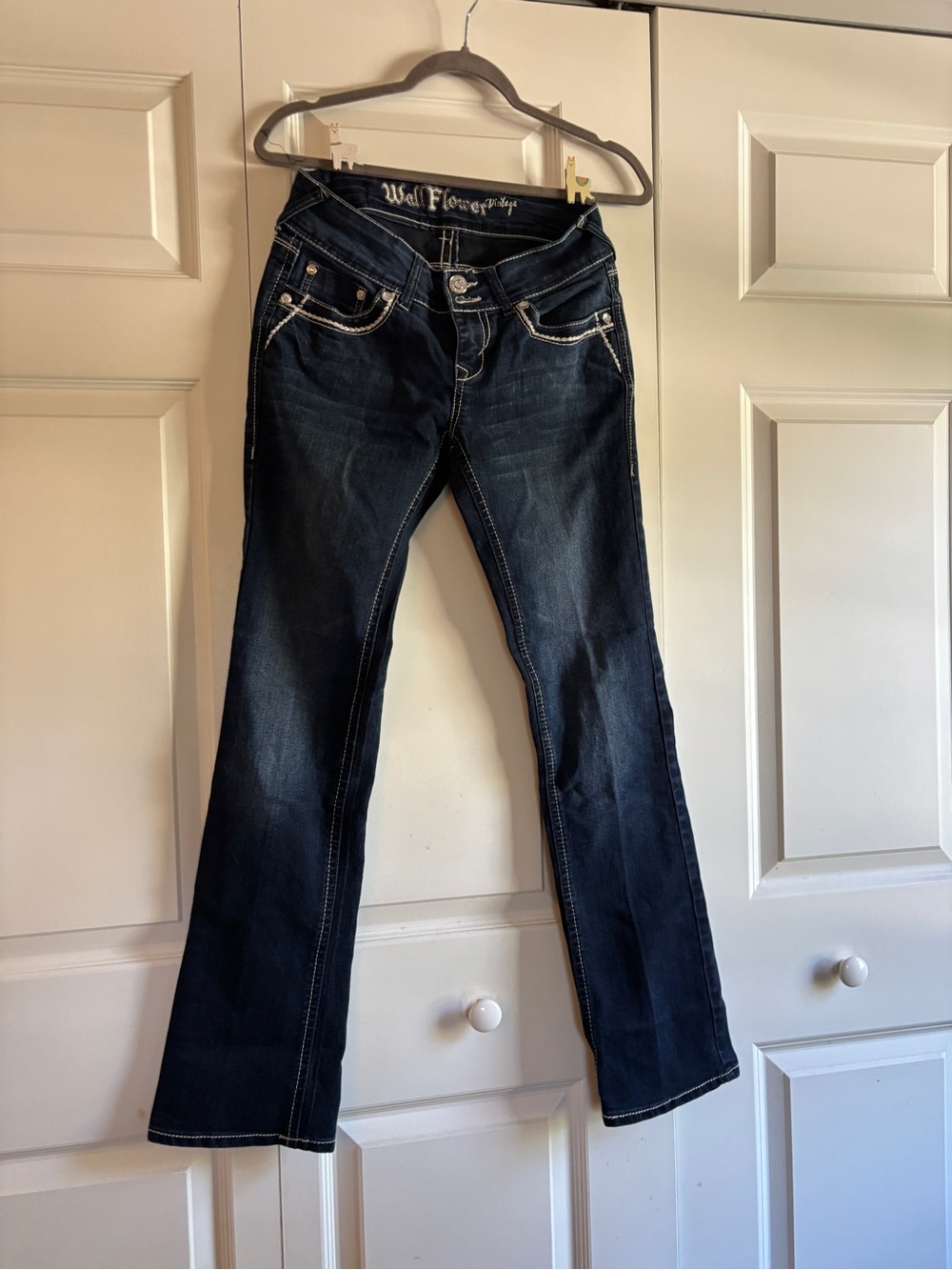Wallflower Indigo Flare Jeans with White Stitching